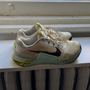 Nike Athletic Shoes in White and Black with Neon Accents